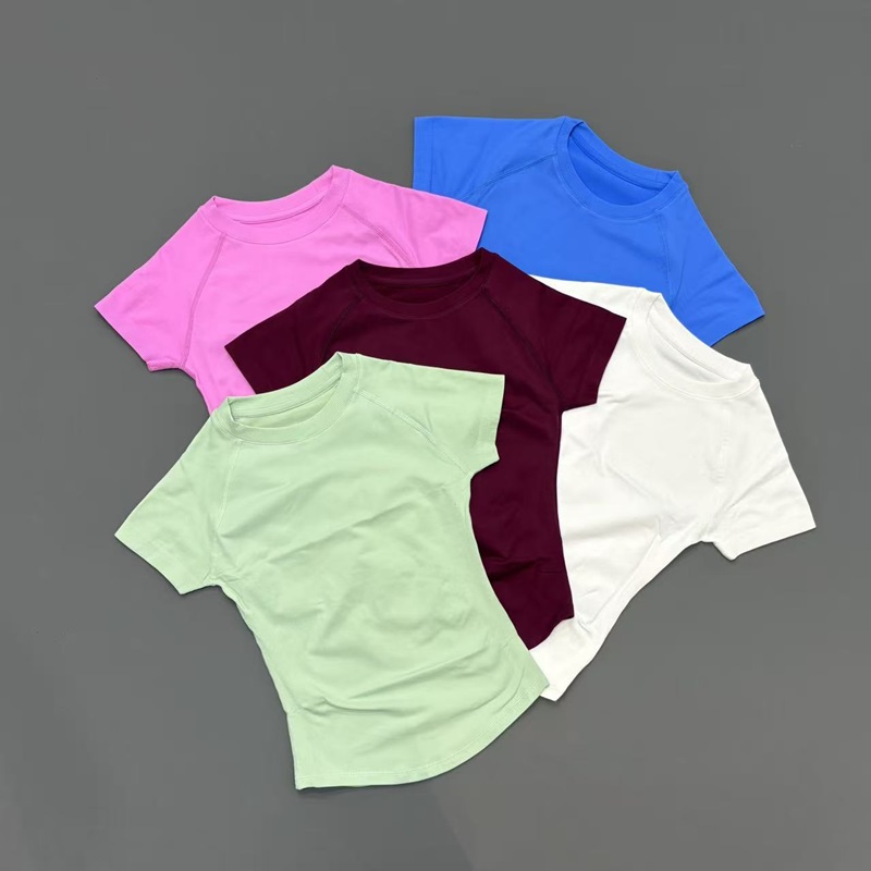 Summer Yoga Clothing - Naadloze yoga-top met korte mouwen, dames,