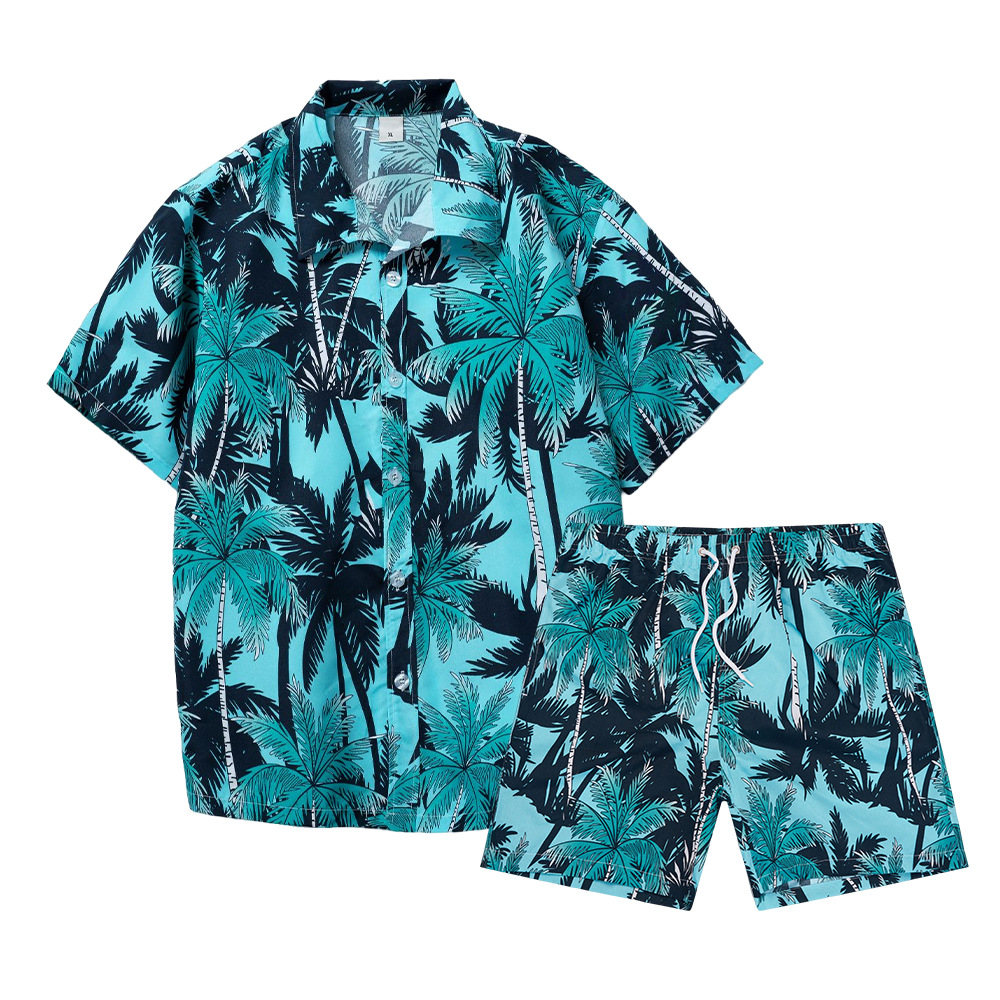 Summer Clothes Fashion - Hawaiiaanse kokospalm 3D print heren overhemd