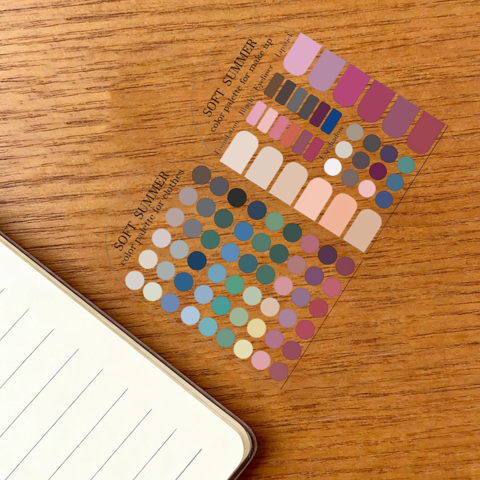 Summer Clothing Palette - 2 stuks zachte zomerkleurenpaletkaart acryl kleding
