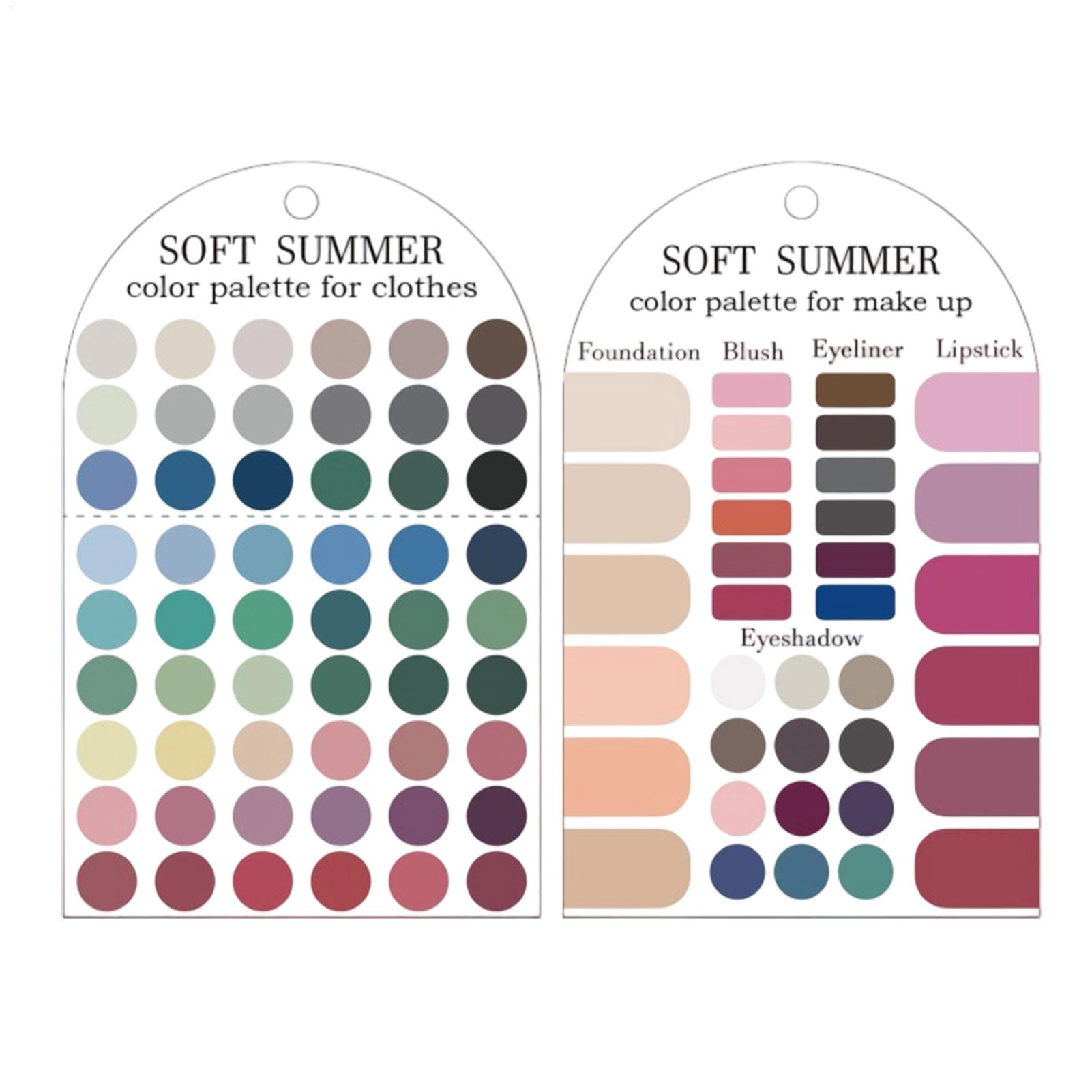 Summer Clothing Palette - Zacht Zomerkleurenpaletkaart 2 Stuks Acryl Seizoenspalet