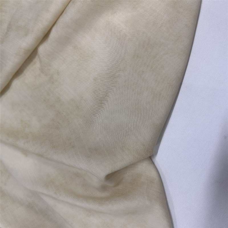 Soft Summer Yellow Clothing - Lichtgeel mistig bloemig zacht katoen-linnenmix stofprint