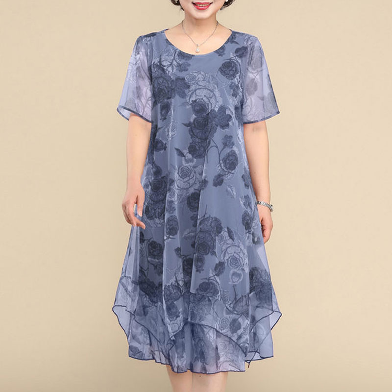 Nieuwe O-hals Korte Mouw Jurke - Summer Clothing For 70 Year Old Woman recensie en prijs