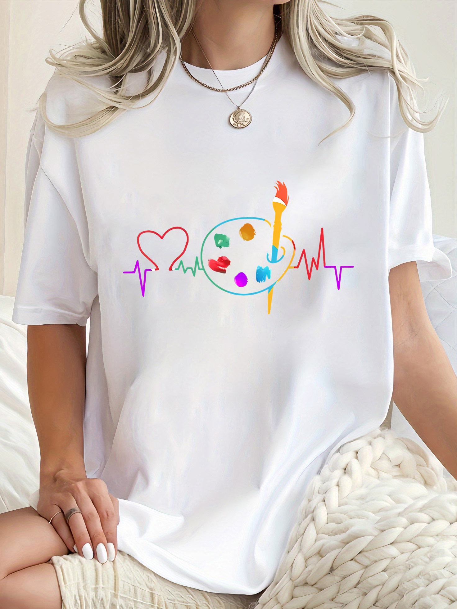 Kleurrijk geometrisch dames T- - Summer Clothing Palette recensie en prijs